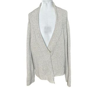 Eileen Fisher Cardigan Tan Wool Cashmere Angora.